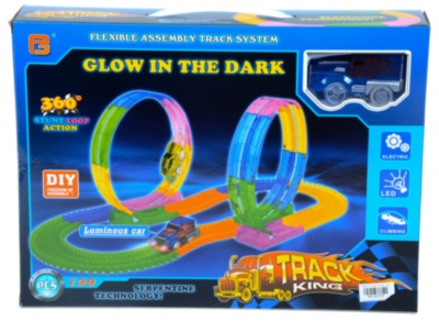 Pista Auto cu Circuit Flexibil, Luminos și 1 Mașinută | image