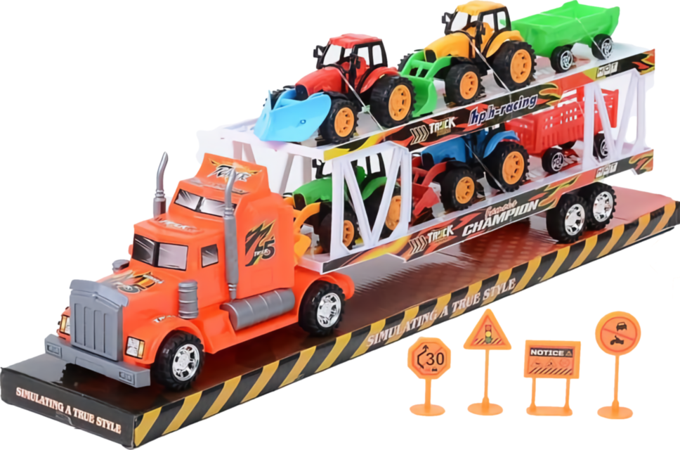 Camion cu Trailer și 4 Tractoare, 49cm