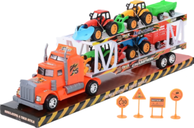 Camion cu Trailer și 4 Tractoare, 49cm | image