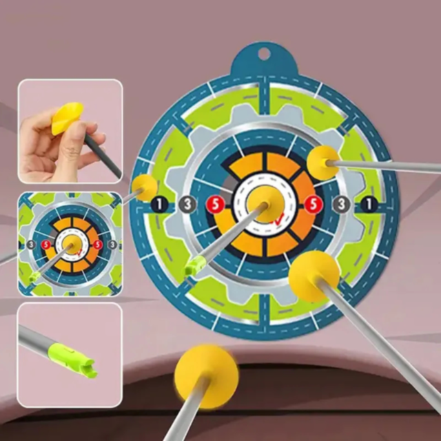 Set Arc și Țintă de Antrenament – Jucărie Interactivă de Tir pentru Copii