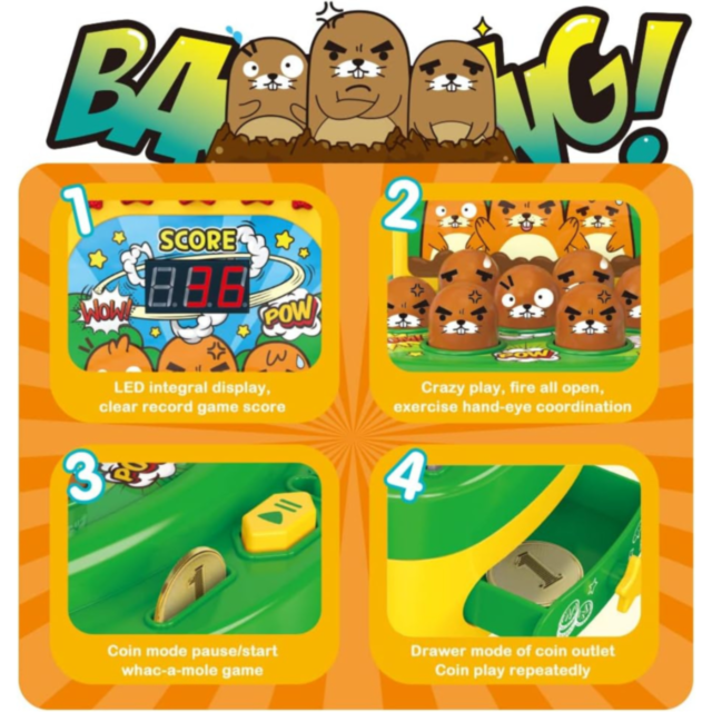 Joc interactiv „Lovește cârtița” cu lumini și sunete