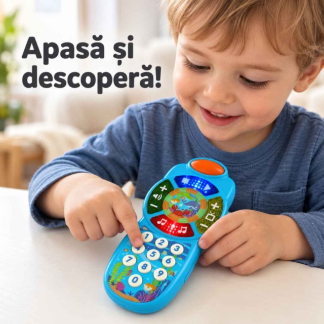 Telefon muzical educativ pentru copii cu lumini și sunete