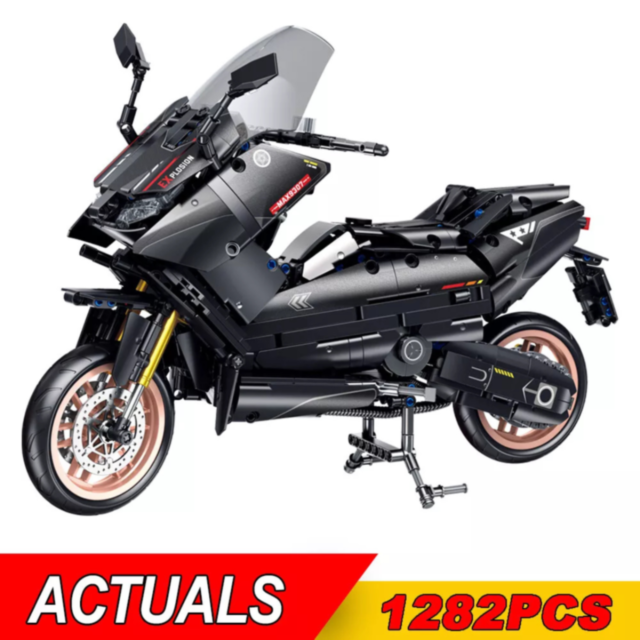 Motocicletă T-MAX de Asamblat – 1282 Piese, Set Detaliat pentru Copii și Colecționari