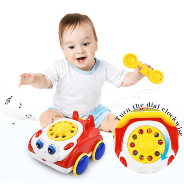 Telefon de jucărie interactiv cu mâner pentru copii 