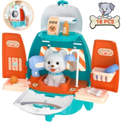 Set îngrijire animale copii cu rucsac și cățeluș | image