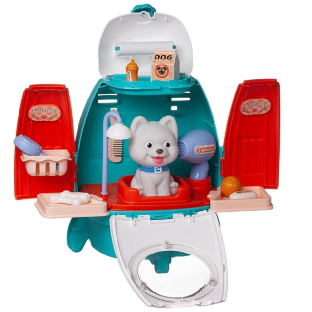 Set îngrijire animale copii cu rucsac și cățeluș