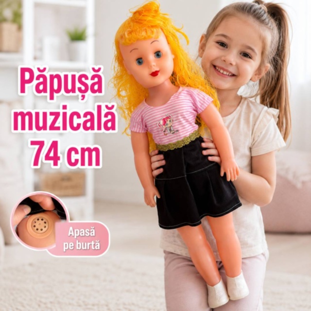 Păpușă muzicală mare pentru copii cu muzică