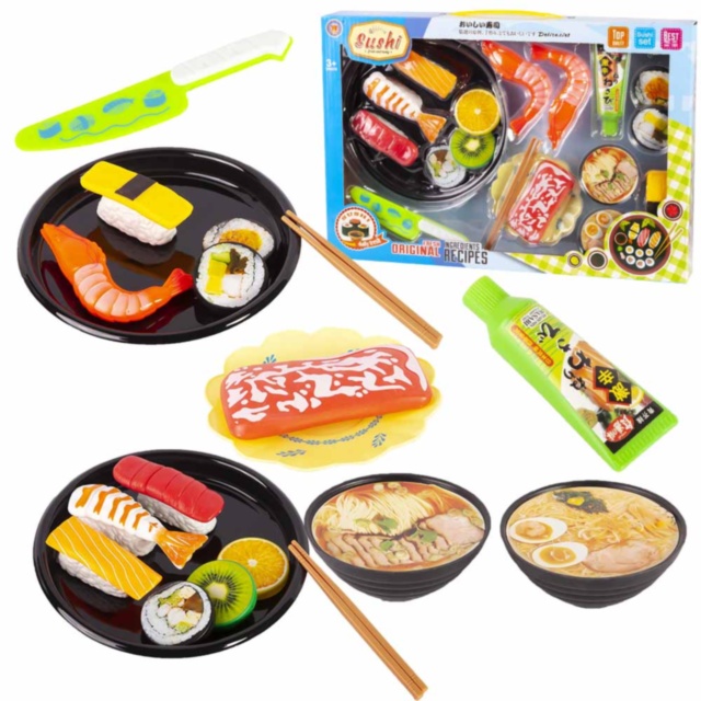 Platoul de Role, Sushi, Creveți și Ramen cu Tăviță