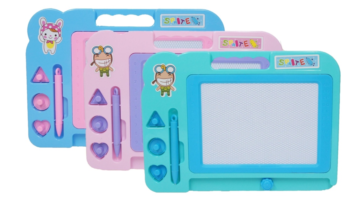 Tabla Magnetică de Scris și Desenat cu 3 Ștampiluțe, 30cm