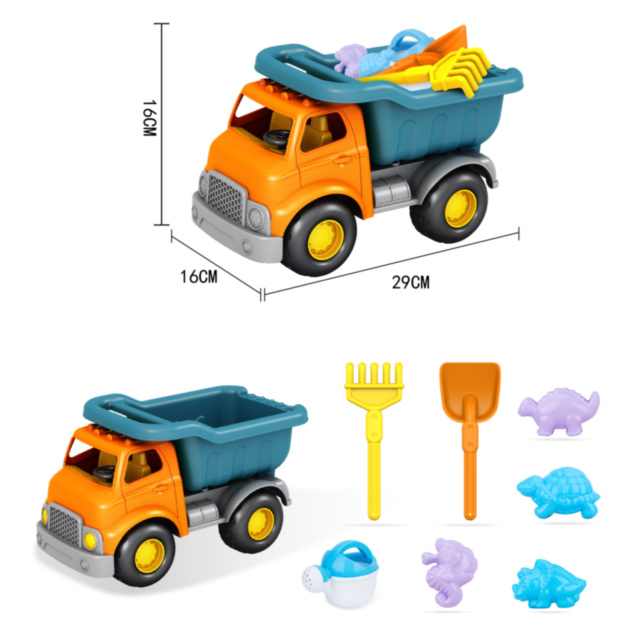 Camion cu 7 Accesorii de Nisip, 29cm