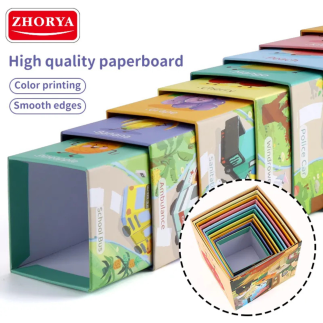 Set de cuburi „Exploratorii Formelor și Cuvintelor”