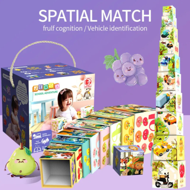 Set de cuburi „Exploratorii Formelor și Cuvintelor”