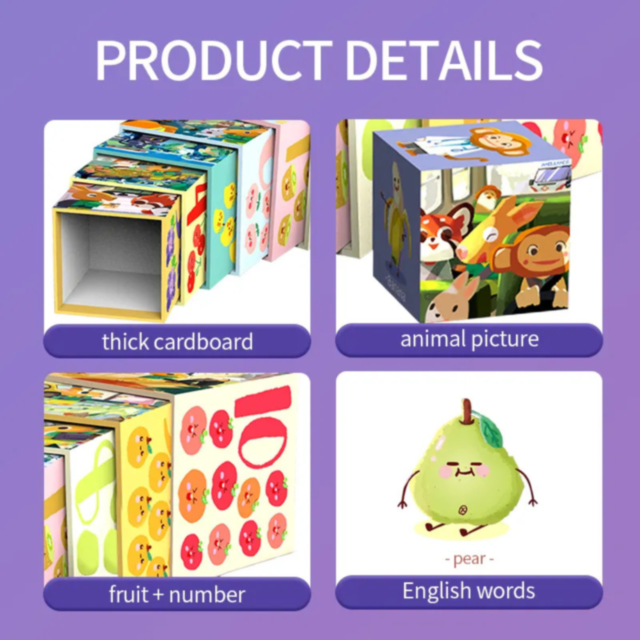 Set de cuburi „Exploratorii Formelor și Cuvintelor”