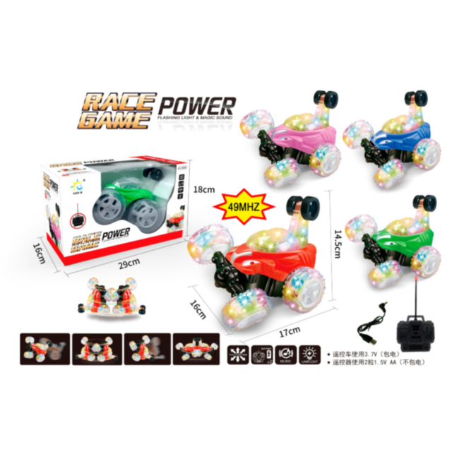 Mașină de Cascadorii cu Efecte Luminoase și Sunet, 49MHz, Control la Distanță