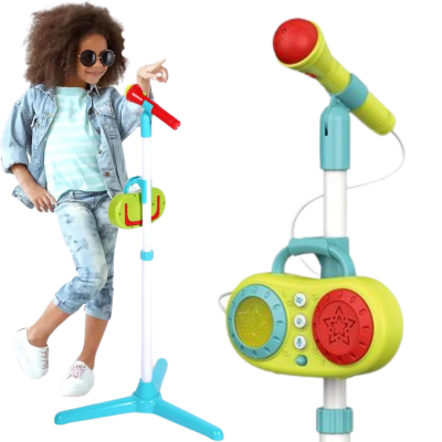 Microfon și Boxă Muzicală pentru Copii cu Suport Reglabil | image