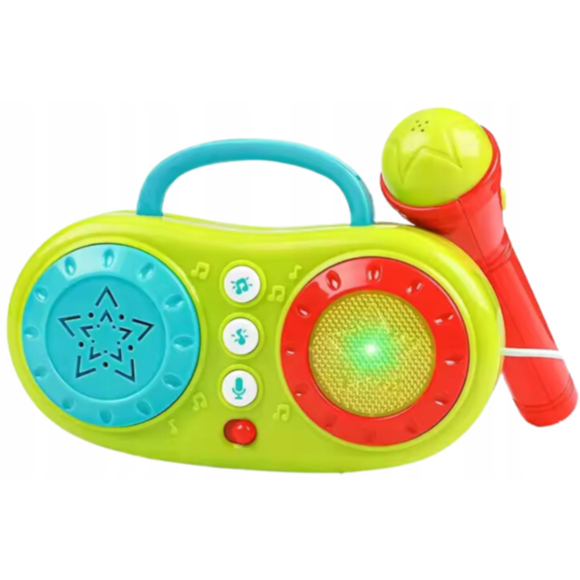 Microfon și Boxă Muzicală pentru Copii cu Suport Reglabil