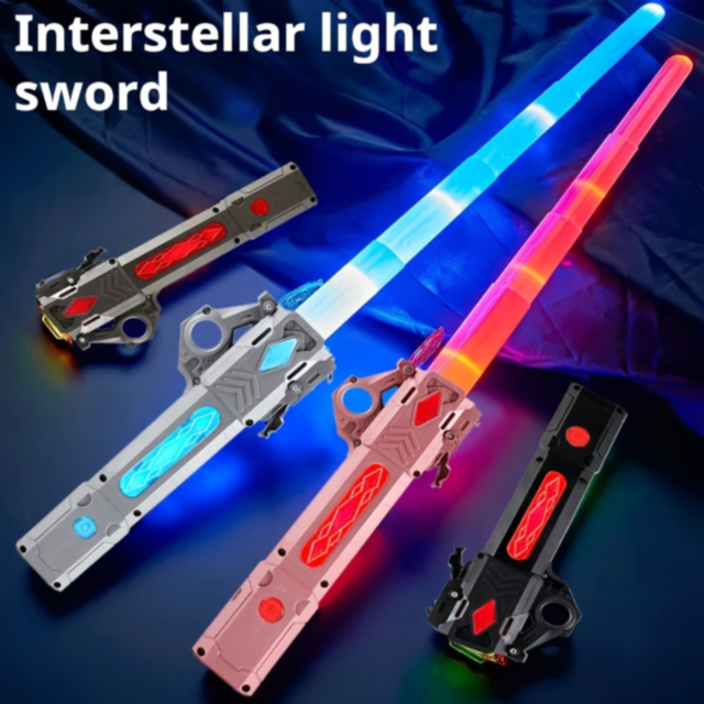 Sabie Telescopică cu Lumini Colorate și Sunete – Baterie Reîncărcabilă USB