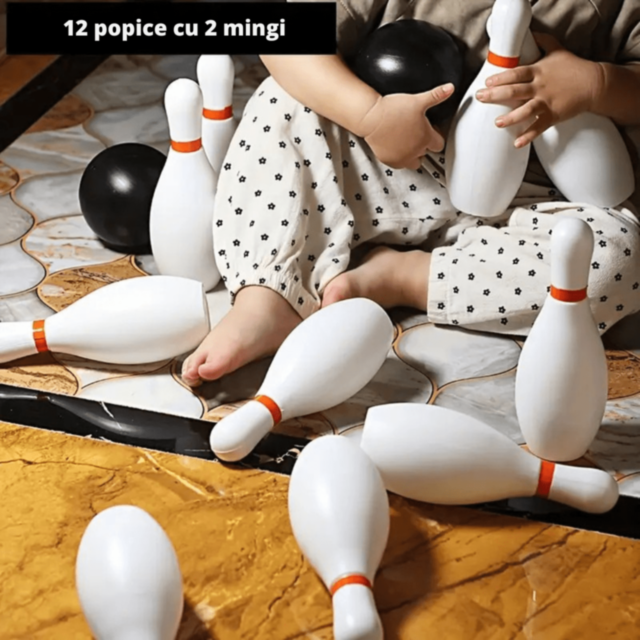 Set Bowling cu 12 Popice și 2 Mingi