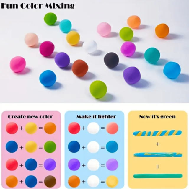 Set 24 Culori Plastilină Inteligentă pentru Modelaj