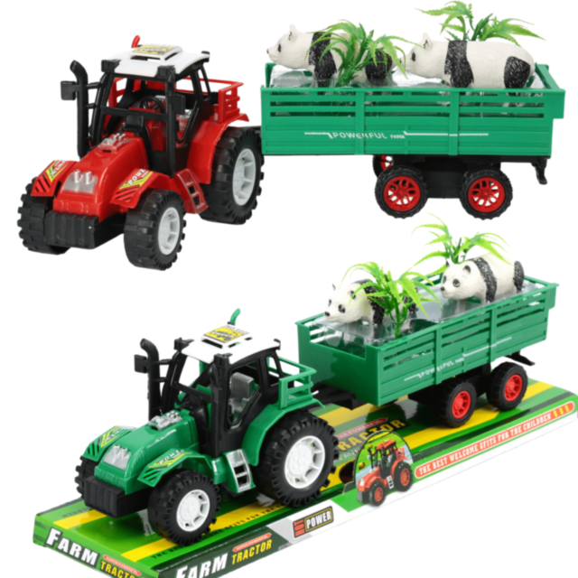 Tractor cu Remorcă și Urși Panda pentru Copii (culoare aleatorie) 