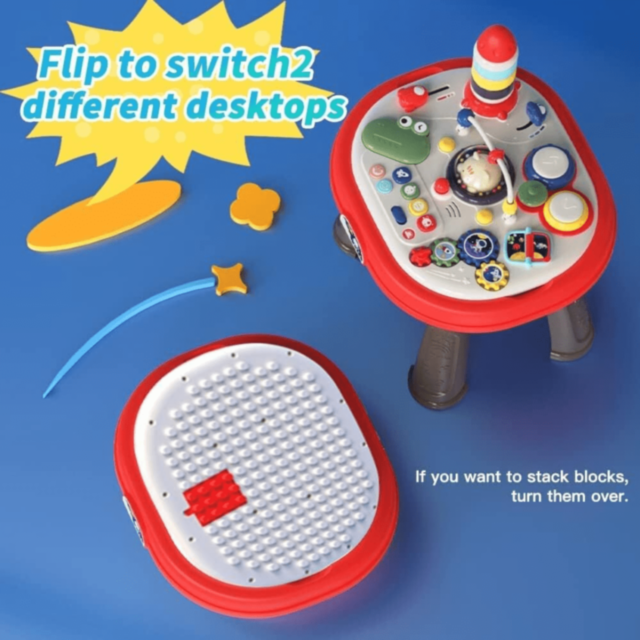 Masă Interactivă Educațională 3 în 1 cu Sunete, Lumini și Activități Tactile 