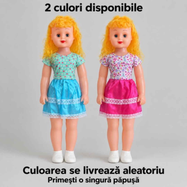 Păpușă mare de 74 cm, cu muzică și rochiță
