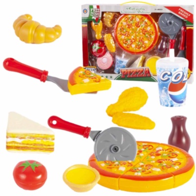 Set Menu Fast Food cu Pizza de Feliat, Puișor Crocant și Roșie | image