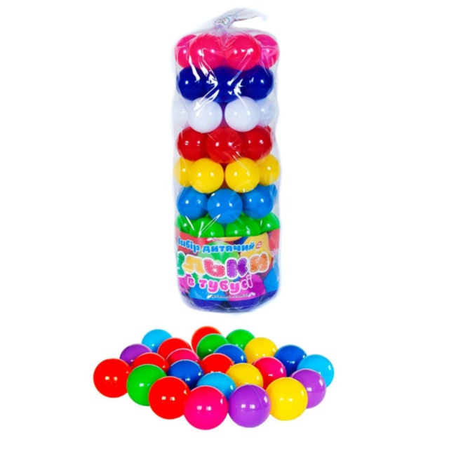 Set de 62 Bile Colorate, diametru 6cm