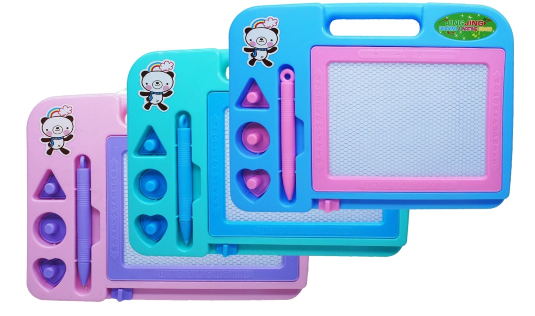 Tabla Magnetică de Scris și Desenat cu 3 Ștampiluțe