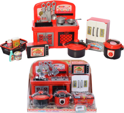 Mini Bucătărie cu Aragaz, Cuptor, Tacâmuri și Produse Alimentare | image