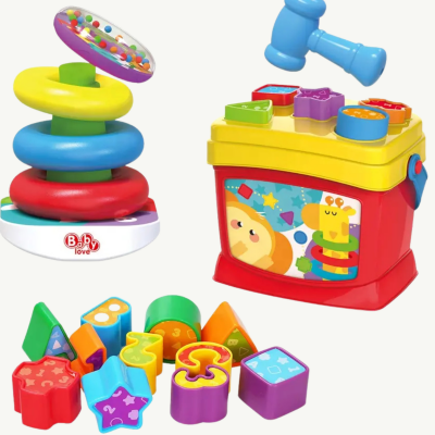 Set Educativ 2 în 1: Sortator de Forme și Piramidă cu Inele | image