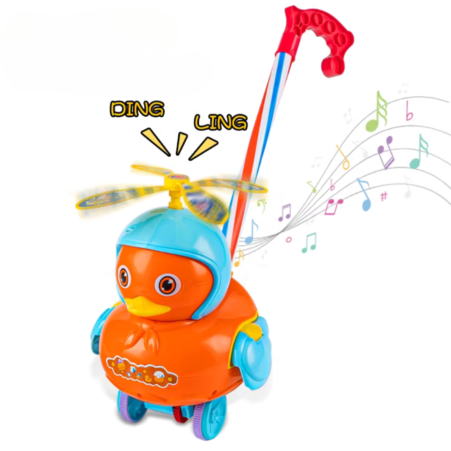 Rață Distractivă cu Morișcă și Mâner pentru Copii (model aleatoriu)