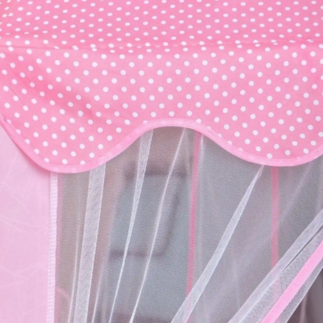 Căsuță de Joacă Tip Cort Roz pentru Copii, Design de Castel cu Plasă și Decor de Prințesă