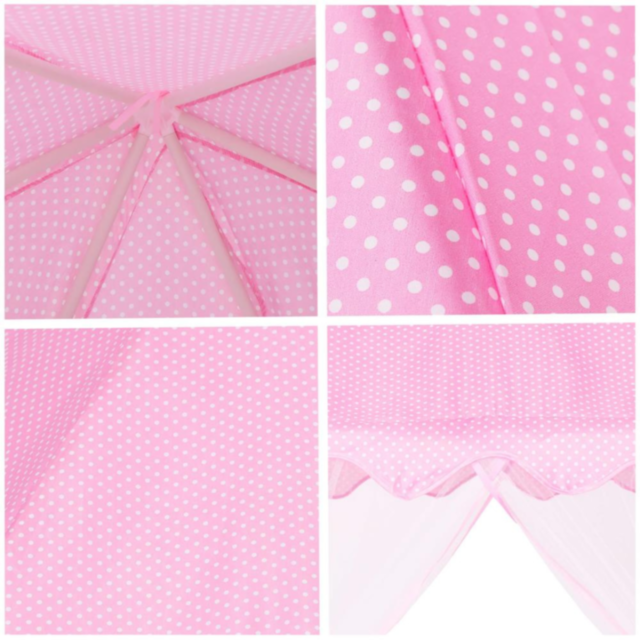 Căsuță de Joacă Tip Cort Roz pentru Copii, Design de Castel cu Plasă și Decor de Prințesă