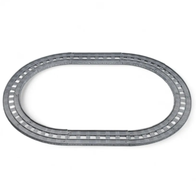 Trenuleț Electric pe Șine – Set cu Locomotivă și Vagoane, Lungime 58 cm