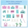 Casă de păpuși mare cu accesorii și figurine