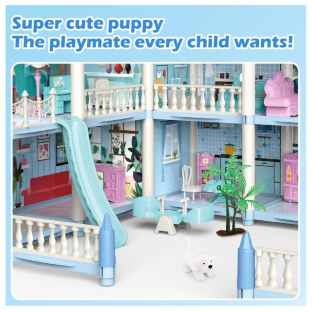 Casă de păpuși mare cu accesorii și figurine