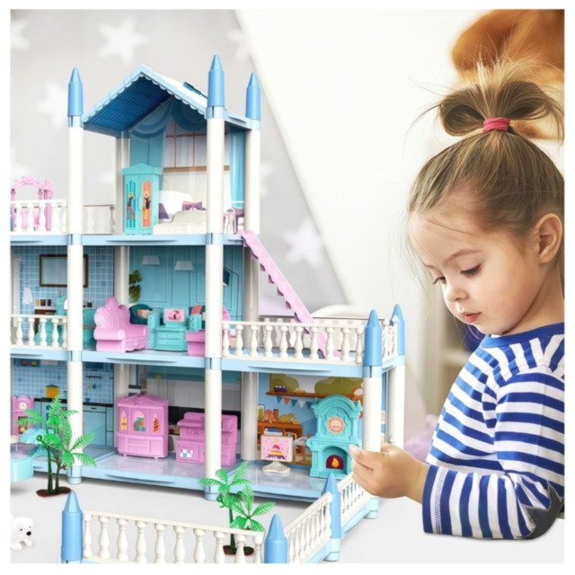 Casă de păpuși mare cu accesorii și figurine