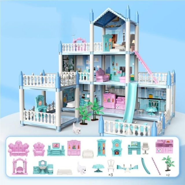 Casă de păpuși mare cu accesorii și figurine