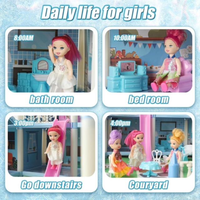 Casă de păpuși mare cu accesorii și figurine