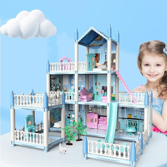 Casă de păpuși mare cu accesorii și figurine