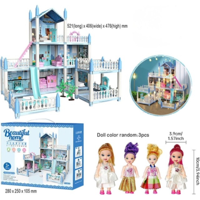 Casă de păpuși mare cu accesorii și figurine