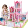 Casă De Păpuși Mare Castel Roz Cu Mobilier