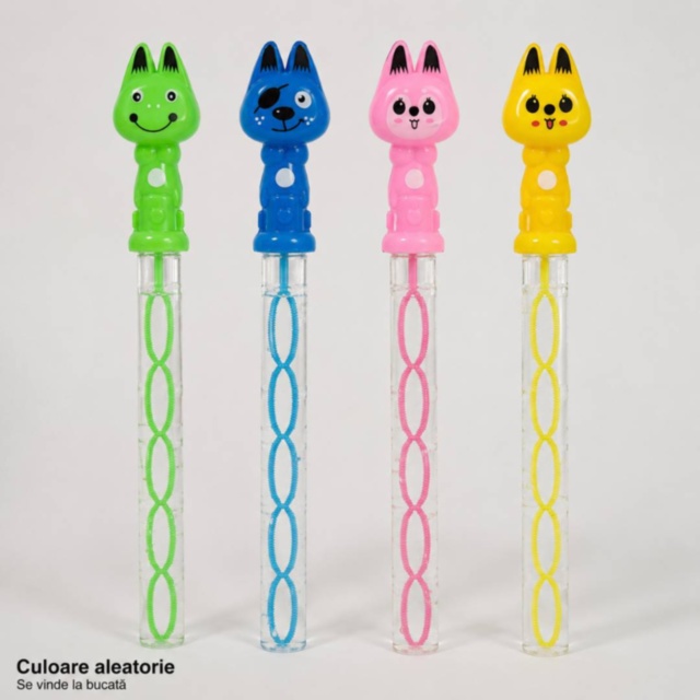Baghetă baloane de săpun cu animal colorat, display 24 buc., pret 1buc.