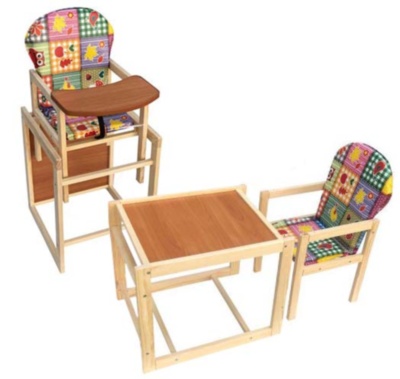 Scaun de Masă de Lemn 2 în 1 | image