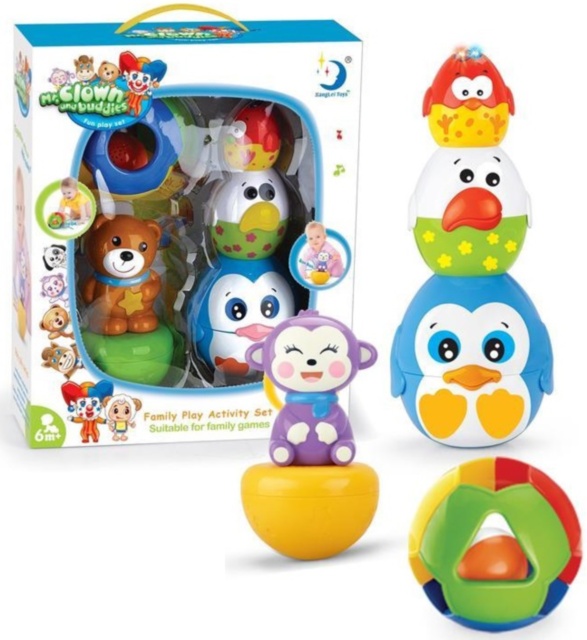 Set Roly Poly, 3 Ouă Stivuibile și Mingea cu Zornăitoare