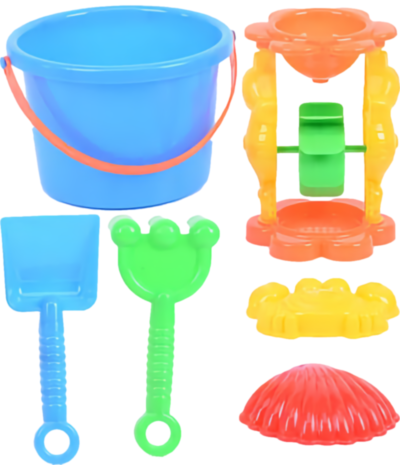 Găletușă cu Moară de Apă și 4 Accesorii de Nisip, 16cm | image