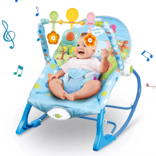Balansoar pentru Bebeluși cu Vibrații și Jucării – Model Muzical Reglabil max.18kg