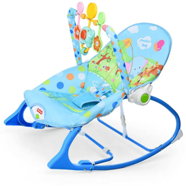 Balansoar pentru Bebeluși cu Vibrații și Jucării – Model Muzical Reglabil max.18kg