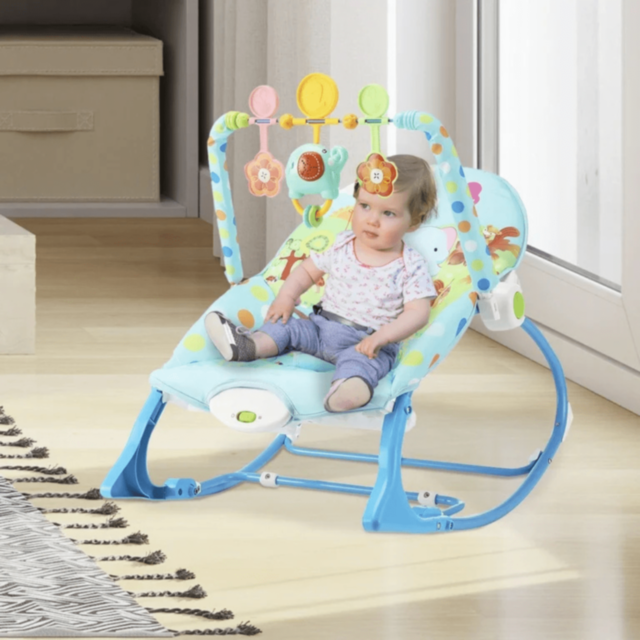 Balansoar pentru Bebeluși cu Vibrații și Jucării – Model Muzical Reglabil max.18kg